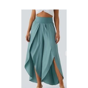 Halara High Waisted Back Waistband Pocket Palazzo Flowy Wide Leg Quick Dry M